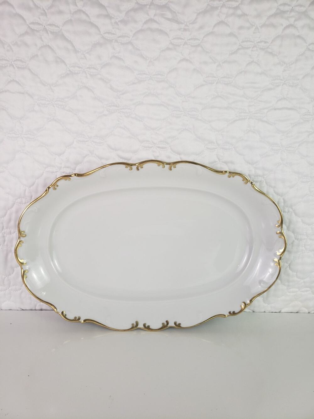 Schumann Arzberg Germany Golden Elegance Oval Platter Tray 14"
